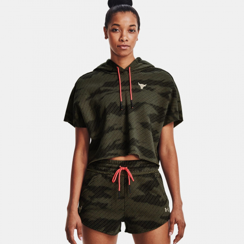 Clothing - Under Armour Project Rock Fleece Printed Short Sleeve Hoodie | Fitness 